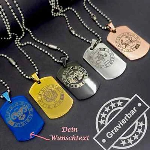Anhänger Dogtag Edelstahl Sternzeichen Horoskop Damen Herren + Kette + Beutel - Picture 1 of 20