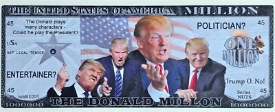 President Donald Trump Million Dollar Squirrel Novelty Bill Colorized Note - Image 1 of 2