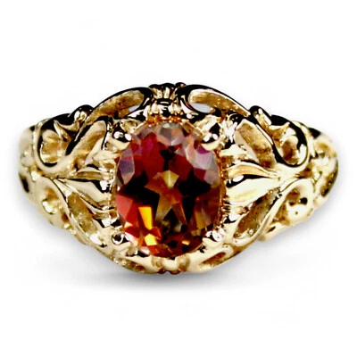 Anillo de mujer Twilight Fire Topacio, oro sólido de 10 KY o 14 KY, R113 Foto 1 de 4