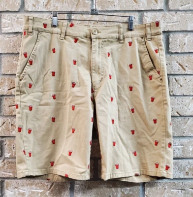 Pantalones Cortos Request Jeans Caqui Hombre Talla 36 Chino Rojo Solo Copa Bordados por Todas Partes Foto 1 de 4