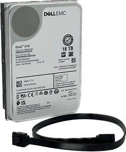 Dell Exos X18 18TB SATA 6Gb/s 7200RPM Enterprise HDD with SATA Data Cable