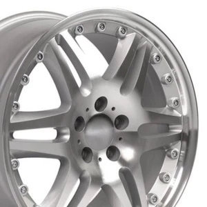 18x8.5 Rim Fits Mercedes Benz C E S Class CLK CLS ET35 Silver Machd Wheel W1X - Picture 1 of 5