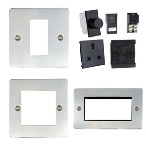 Placa plana G&H cromada pulida placas de datos euro e insertos de módulo DataGrid negro - Imagen 1 de 30