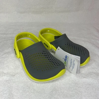 ¡NUEVO! Zueco Crocs Literide 360 T gris pizarra/amarillo cítrico jóvenes niños pequeños Foto 1 de 4