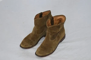 Isabel Marant Etoile Marrón Crisi Cuero Gamuza Plano Tobillo Botas EU37 UK4 - Imagen 1 de 12