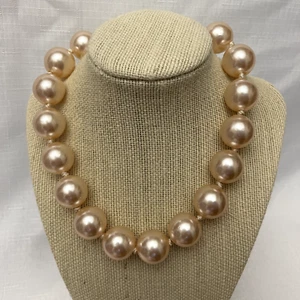 Pearl Choker Necklace Costume Jewelry Adjustable 18.5 Inch - Picture 1 of 14