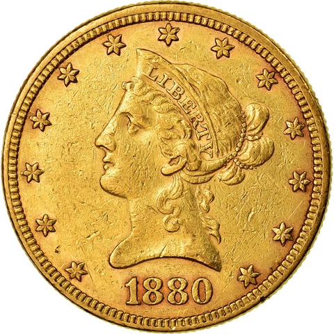 [#863631] Coin, United States, Coronet Head, $10, Eagle, 1880, U.S. Mint, Philad Cover
