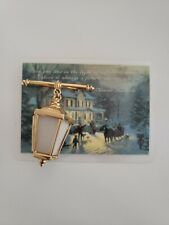 Home for the Holidays Women's Brooch Lamp Post Artist 2002 Gold Tone Jewelry 