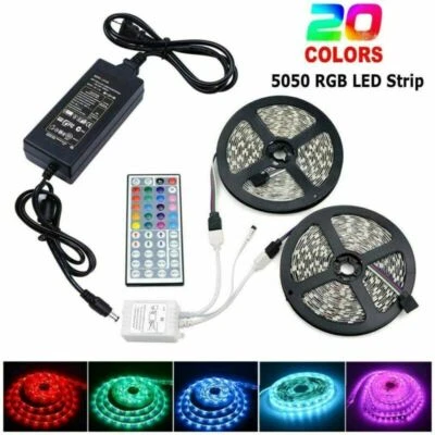 1m-10m 5050 RGB 60led/m LED Strip Lights Colour Changing Tape Kitchen Lighting - Image 1 of 4