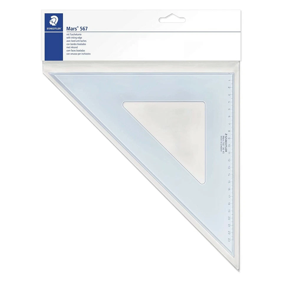 Staedtler Mars 567 Set Square - Blue - Various Sizes / Degrees