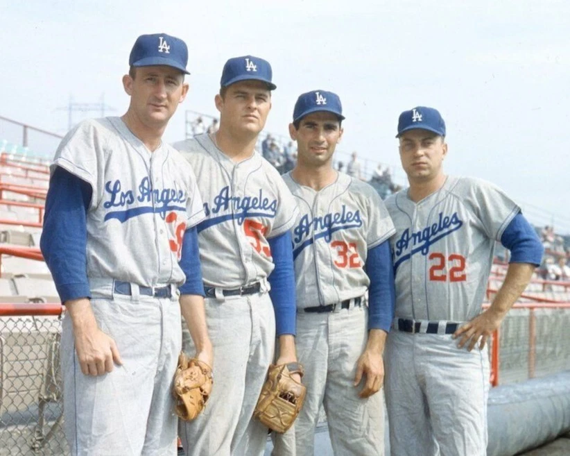 1959 Los Angeles LA Dodgers Starters WS World Series 8x10 Retro Koufax Drysdale - Image 1 of 4
