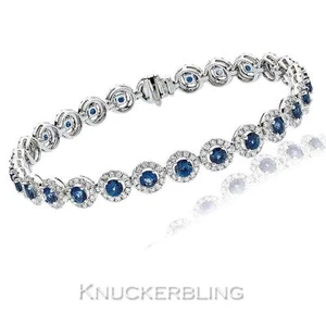 Sapphire and Diamond 18ct White Gold Bracelet: 7.55ct Diamonds, 5.05ct Sapphires - Picture 1 of 1