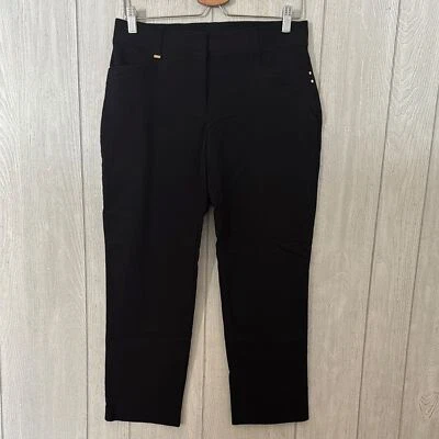 Pantalones de vestir para mujer, pantalones negros, capri elástico, Petite, colección JM talla 10PS Foto 1 de 4