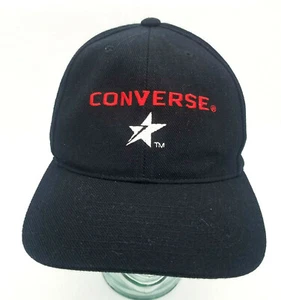 Vintage Converse Snapback Hat AJD Cap Corp Wool Black Red White Star - Picture 1 of 9