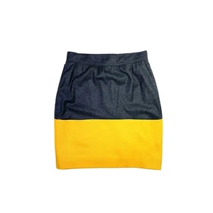 Falda Fendi 30" Cintura Gris Amarillo Lana Colorblock Forrada - Imagen 1 de 18