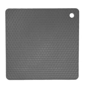 Grey Heat Insulated Pad Square Shape Thickened Silicone Prevent Slip Heat Pr Ggm - Picture 1 of 22