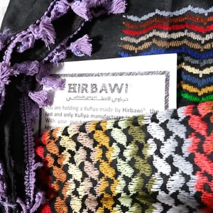 Rainbow Black Hirbawi Origina Colourful Kufiya Keffiyeh - Handmade in palästina - Bild 1 von 16
