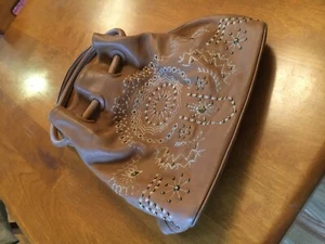 Donald J Pliner Brown Leather Hobo Handbag Made in the mountains of Italy - Picture 1 of 6