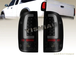 1995-2000 Toyota Tacoma Pick Up Tail Lights Black Smoke 1996 1997 1998 LED BAR - Picture 1 of 4