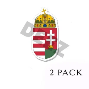 Pegatinas de vinilo escudo de armas de Hungría - bandera emblema escudo húngaro interior exterior - Imagen 1 de 2