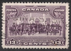 Sn:CA #224 SG348 1935 13c CANADA Confederation Conference, Charlottetown , used - Picture 1 of 2