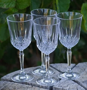 VINTAGE Saint George "Odyssey" 8" Crystal Wine Glasses Set of 4 Made in USA - Picture 1 of 4
