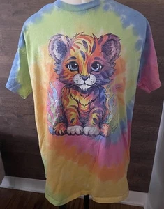 Camiseta Lisa Frank Estilo Tiger Cub Unisex Manga Corta Cuello Redondo Tie-Dye L ¡Diversión! - Imagen 1 de 6