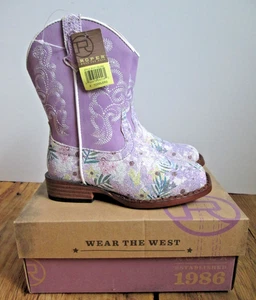 NEU Roper Mädchen Glitzer Westernstiefel 8 Kleinkind lila Glitzer Reißverschluss eckige Zehenpartie - Bild 1 von 10