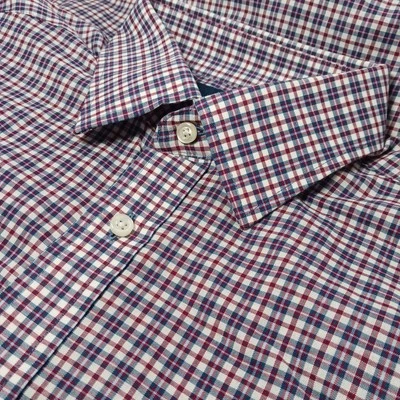 Camisa de vestir a cuadros de tela ancha de viaje de ajuste regular Stafford para hombre talla M 15,5/34-35 Foto 1 de 4