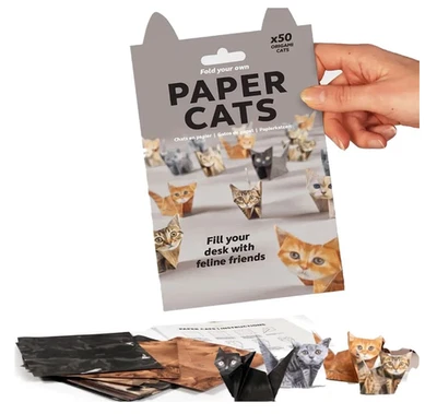 MARKENLOS Gatti di Carta Fai da Te, Kit Origami per Gatti di Carta, Divertente Attività Artigianale per Adulti e Bambini