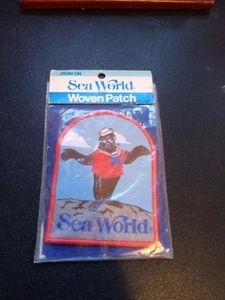 NIP Vintage Sea World Sailor Seal Mascot Park Souvenir Woven Iron-on Patch Badge - Picture 1 of 4