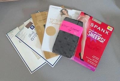 Vintage Y2K Pantyhose Bundle Lot Of 6 Givenchy Spanx Victoria's Secret Nylons  - Image 1 of 4