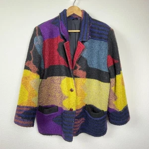La Squadra Monte Carlo Coat L Italy Wool Mohair Boho Vtg Southwestern Cowgirl - Picture 1 of 8
