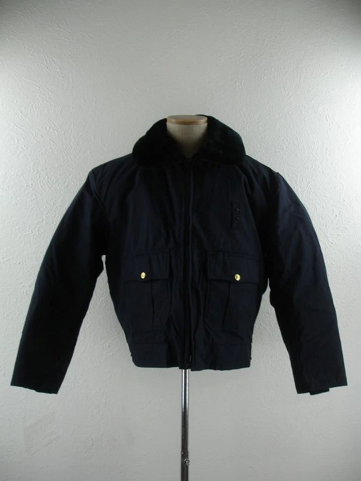Men's M L 44 Golden Fleece Thinsulate Navy Blue Full-Zip Cruiser Police Jacket - Image 1 of 4