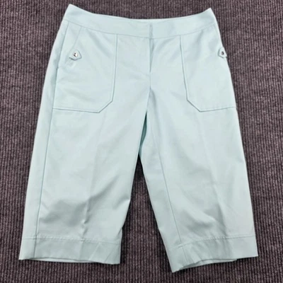 Izod XFG Capri Pants Womens 6 Light Aqua Stretch Golf Mid Rise Pockets Zip Fly - Image 1 of 4