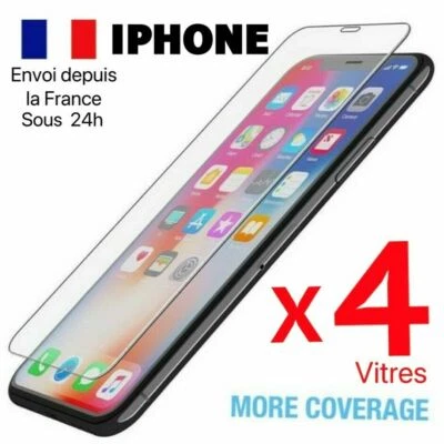 Verre Trempé Protection Ecran pour iPhone 11 12 13 14 15 PRO MAX 5 6 7 8 XR X SE