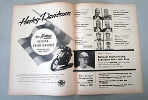 1954 Harley-Davidson Model KH Motorcycle Original Racing Print Ad - Picture 1 of 1