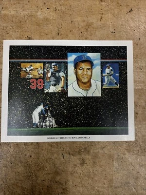 "Coliseum Tribute to Roy Campanella" DODGERS 8.5"x11" Litho Print by FARRELL - Image 1 of 4