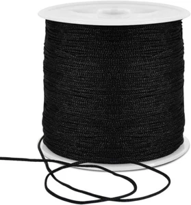 1mm x 100 Yard Black Nylon Cord Satin String for Bracelet Jewelry Craft - Picture 1 of 8