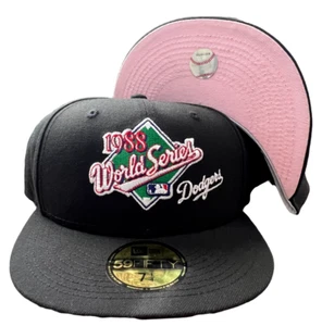 New Era Los Angeles Dodgers 88 World Series 59FIFTY Fitted Hat Pink UV - 7 1/4 - Picture 1 of 6