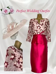 NEW VENI INFANTINO & INSPIRATO Size 8 Pink Mother Of The Bride Dress & Hatinator - Picture 1 of 15