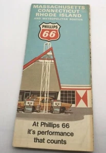 1971 MASSACHUSETTS Connecticut RHODE ISLAND Map CITIES SERVICE Birthday Gift VTG - Picture 1 of 5