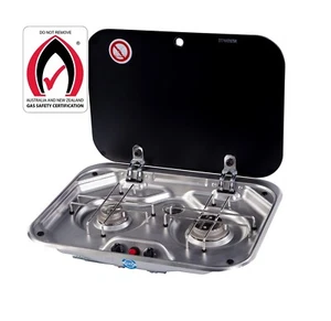 Euro Grand 2 Burner Stove Cooktop for Caravan RV LPG Gas Hob With Gas Approval - Picture 1 of 4