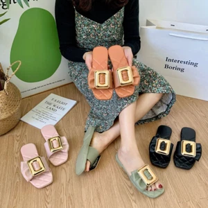 Slippers Women Summer Outside Wear Outdoor Flat Flip-flops Comfortable Sandals - Picture 1 of 13