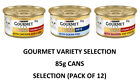 GOURMET Gold Variety Selection 85g Cans Adult Cat Food Multipack (Pack of 12)