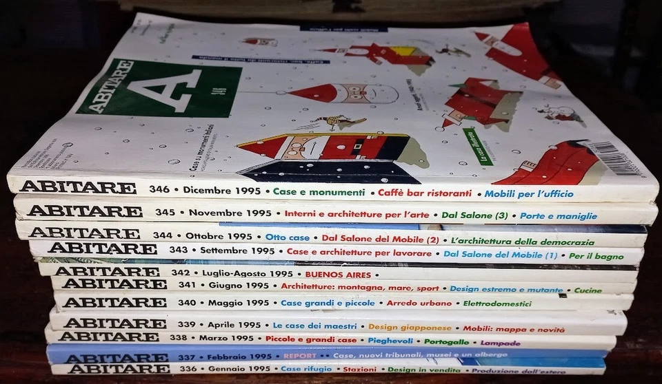 Abitare Architecture Magazine Complete Year 1995 No. 336 346 Minetto Lupi - Image 1 of 1