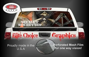 Free Masons Rear Window Graphic Decal Sticker Truck Car SUV  - Picture 1 of 3