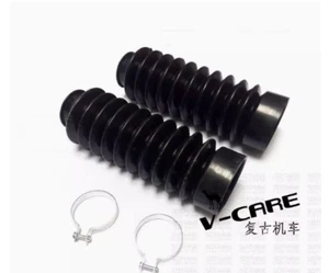 Motorcycle Rubber Front Fork Gaiters /Boots Short 175mm x 35mm x 55mm Pair Black - Picture 1 of 1