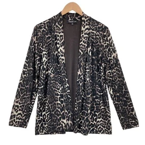 Jones New York Women Animal Print Long Sleeve Open Front Cardigan Sweater Size L - Picture 1 of 12