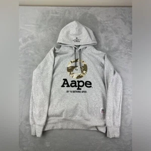 Sudadera con capucha gris con estampado de logotipo de Aape by A Bathing Ape para mujer talla mediana - Imagen 1 de 14